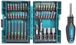 MAKITA ratchet screwdriver + bit set, 44 pieces (blue, in case)