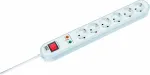Bachmann SMART 6xCEE7/3 ws 1xSPD 1xSchalter Strom 1,5m CEE7/7