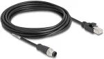 DELOCK M12 Kabel A-kodiert 8 Pin St. zu RJ45 St. PVC 5 m