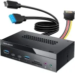 GRAUGEAR Multi Frontblende 8-Port + Kartenleser USB,SD,Micro