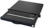 Klaviatuur Aixcase 19" Rack 1U Tastatur DE Touchpad USB schwarz