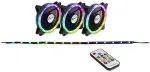 Inter-Tech LED L&uuml;fter Argus RS-04 RGB (3x RGB 120mm L&uuml;fter + 50cm LED Band)