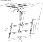 Maclean electric TV mount, ceiling mount, Tuya support, max. VESA 800x400, reg. in pos. +90&deg;~-90&deg;, for TV 43-86", max. 45kg, MC-109 T