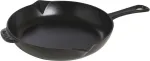 Zwilling Staub Cast Iron Skillet with Metal Handle - 26 cm, Black