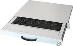 Aixcase 19" Rack 1U Tastatur DE Touchpad USB lichtgrau