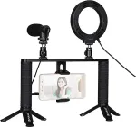 NONAME Blogging Smartphone Video Rig (LED Ring Light, Tripod Mount, Phone Holder, Mic)