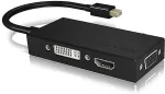 ICY BOX Adapter mini DisplayPort > DVI/HDMI/VGA 4K 60Hz Black