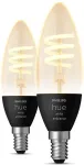 Philips Hue Warm-to-cool 4.6W Fil Candle E14 2pcs EU