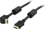 DELTACO nurgeline HDMI-kaabel, HDMI High Speed Ethernetiga, 1m, must