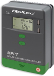 QOLTEC Solarny regulator ładowania MPPT z czujnikiem temperatury 10A |12V / 24V | LCD | 2 x USB | GEL | LiFePO4