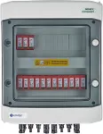 EMITER Switchgear attached DC hermetic IP65 EMITTER with Dehn 1000V type 2 DC surge arrester, 5x PV string, 5x MPPT