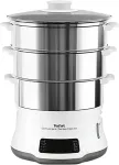 Tefal Convenient Series Deluxe VC502D steam cooker 3 basket(s) Countertop 900 W Stainless steel, White