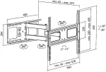 LogiLink BP0028 TV Wall mount, 37"-70", tilt +10&deg;-20&deg;,swievel +-90&deg;, 475mm | Logilink | Wall Mount | 37-70 " | Maximum weight (capacity) 50 kg | Black