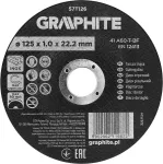 GRAPHITE Tarcza tnąca, korundowa do metalu/INOX 125 x 1.0 x 22.2 mm, 41 A60-T-BF, 110 sztuk, kartonik