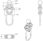 Ram mounts Handlebar U-Bolt Base for Rails 0.5" to 1.25" in Diameter
