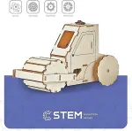 Noname Wooden Assembly Kit Electric Road Roller, STEM Educational Toy