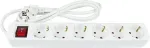 Alcasa Good Connections Steckdosenleiste m.Schalter 6-f. wei&szlig; 1,5m