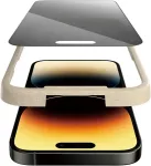 PANZERGLASS Kaitseklaas privaatsusfiltriga Apple iPhone 14 Pro, musta &auml;&auml;rega, Ultra-Wide Fit, EasyAligner paigaldusraamiga,