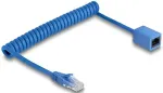 DELOCK RJ45 Spiralkabel Stecker zu Buchse Cat.6 UTP 0,45 m bis 0,75 m blau