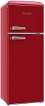 K&uuml;lmik ETA Refrigerator | ETA253490030EN Storio Retro | Energy efficiency class E | Free standing | Height 148.2 cm | Double Door | Fridge net capacity 170 L | Freezer net capacity 45 L | Red | 38 dB