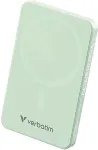 VERBATIM Charge 'n' Go Essentials Magnetic Wireless Power Bank 5000 mAh Green
