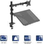 AKYGA Uchwyt biurkowy do monitora i laptopa AK-MB-04 regulowane ramię 10kg VESA 75x75mm / 100x100mm 15-32"