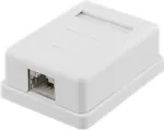 DELTACO Shielding wall socket, Surface FTP 1xRJ45, Cat6A white / VR-220