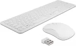 Klaviatuur DeLOCK USB Tastatur und Maus Set 2,4 GHz kabellos wei&szlig;