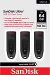 M&auml;lukaart SANDISK STICK ULTRA 64GB USB 3.0 FLASH DRIVE