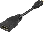 DELTACO HDMI adapter, Micro HDMI ha - HDMI ho, 0,1m, svart