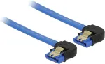 DeLOCK Kabel SATA 6 Gb/s Buchse unten gewinkelt > SATA Buchse unten gewinkelt 20cm blau mit Goldclips
