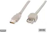 Digitus USB 2.0 Verl&auml;ngerungskabel Typ A -A St/Bu 1.8m,beige