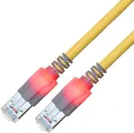 EasyLan DualBoot LED Patchkabel RJ45 S/FTP Cat.6 (Class E), mit saCon Stecker, LSOH, gelb, 1 m