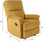Home4you Tugitool GUSTAV manuaalne recliner 80x92xH104cm, kollane