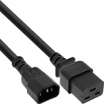 INLINE - Stromkabel - IEC 60320 C14 bis IEC 60320 C19 - 10 A - 2,0m - Schwarz (16659G)