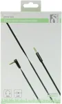 Deltaco Mobiiltelefoni kaabel heli,3.5mm-3.5mm nurkmine,1.0m,must painduv / AUD-121
