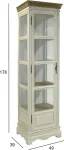 Home4you Vitriinkapp SAMIRA 49x39xH178cm, antiikvalge/naturaalne
