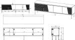 Cama MEBLE RTV cabinet ABI 4D 200x38x62 white matt