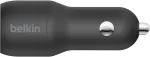 Belkin DUAL USB-A CHARGER CAR W/LIGHTNING CABLE 1M 24W BLACK