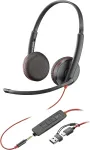 Hp POLY Blackwire 3225 Stereo USB-C Headset +3.5mm Plug +USB-C/A Adapter (Bulk)