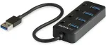 StarTech.com 4 Port Bus Powered USB Hub with Individual On/Off Switches, USB 3.0 (5Gbps) Expansion Hub, Desktop/Laptop USB-A to USB-A Splitter