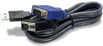 TRENDnet TK CU06 - Tastatur- / Video- / Maus- (KVM-) Kabel - USB Typ A, 4-polig, HD-15 (M) - HD-15 (M) - 1,8m - Schwarz (TK-CU06)