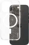 PANZERGLASS Kaitse&uuml;mbris Star Lit MagSafe, Apple iPhone 16 Pro, l&auml;bipaistev s&auml;delusega valge MagSafe ringiga, CARE by