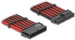 DeLOCK Verl&auml;ngerungskabel 24 Pin ATX Stecker zu 24 Pin ATX Buchse Textilummantelung rot-schwarz 30 cm