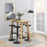 Home4you Baaritool FINCH D40xH82cm, tumehall samet, jalg: matt must metall