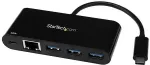 V&otilde;rgukaart Startech USB-C ADAPTER TO ETHERNET W/3PORT USB 3.0 HUB + PS