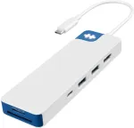 Targus Hyper HyperDrive Flex 8 Port USB-C Hub, White/Blue | HD4102BUGL | HDMI ports quantity 1
