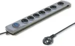 UPS QOLTEC Surge protertor Quick Switch 8 sockets 1,8m gray