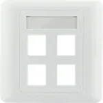 DELTACO Flush mount for Keystone, 4 ports white / VR-228