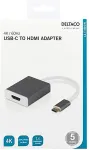 DELTACO USB-C - HDMI, 4096x2160 60Hz, 0.2m, ruumi hall